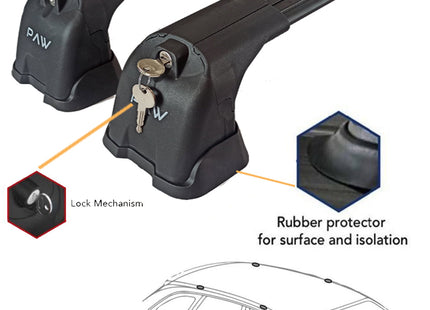 For Vauxhall Corsa D 2007-2015 Roof Rack System - Aluminum Cross Bars, Black