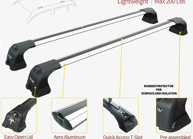 Mitsubishi Outlander Sport Roof Racks Cross Bars Rails fixed Points Silver 2021- Up Pro 3