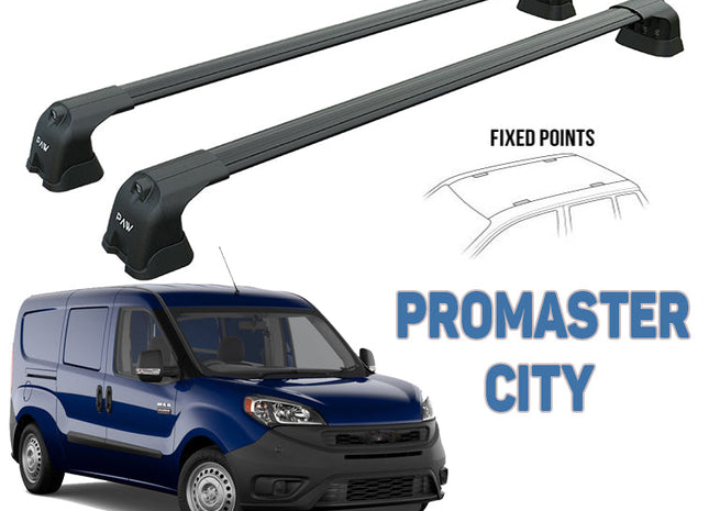 for Ram ProMaster City Roof Rack Cross Bars Black Color 2 qty