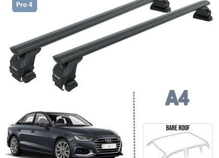 For Audi A4 Sedan B9 Roof Rack System Carrier Cross Bars Aluminum Lockable High Quality of Metal Bracket Black