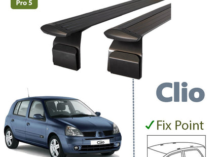 Renault Clio Hatcback Roof Rack & Cross Bars Black Color 2005-2012 Pro 5