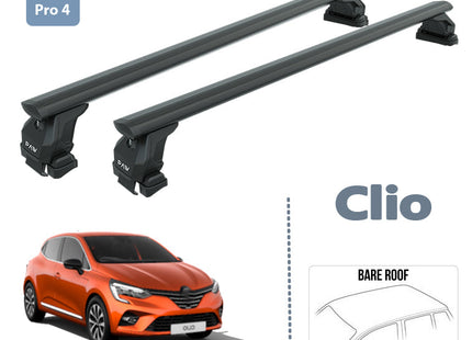 For Renault Clio 5 Roof Rack System Carrier Cross Bars Aluminum Lockable High Quality of Metal Bracket Black