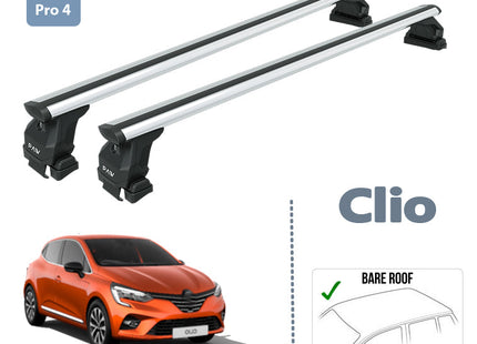 For Renault Clio 5 Roof Rack System Carrier Cross Bars Aluminum Lockable High Quality of Metal Bracket Silver