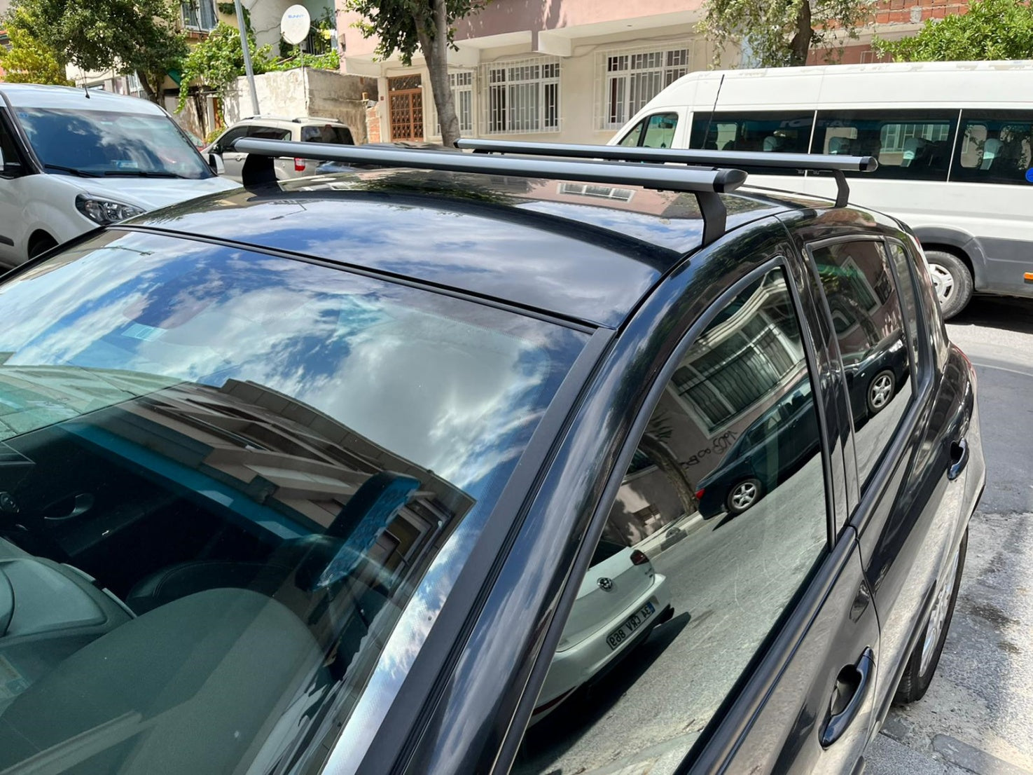 Dacia Sandero Hatcback Roof Rack & Cross Bars Black Color 2013-2020 Pro 5