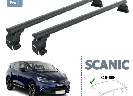 For Renault Scenic Roof Rack System Carrier Cross Bars Aluminum Lockable High Quality of Metal Bracket Black