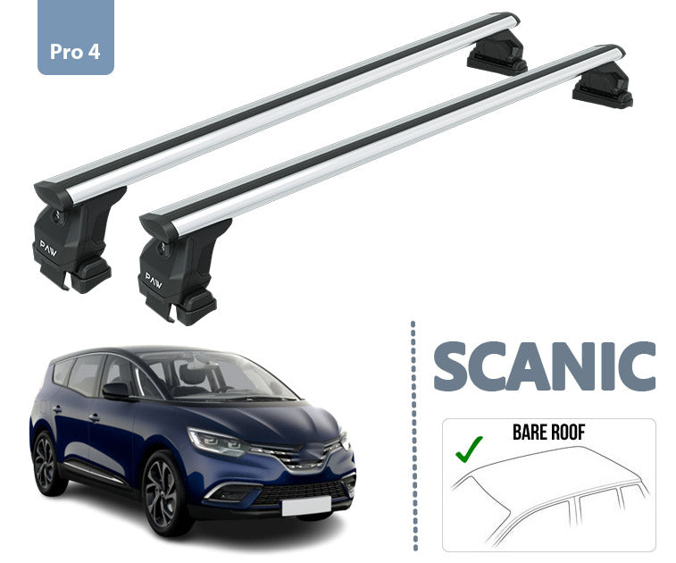 For Renault Scanic Roof Rack System Carrier Cross Bars Aluminum Lockable High Quality of Metal Bracket Silver - 0