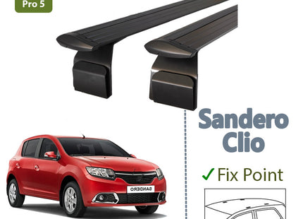 Dacia Sandero Hatcback Roof Rack & Cross Bars Black Color 2013-2020 Pro 5