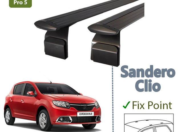 Dacia Sandero Hatcback Roof Rack & Cross Bars Black Color 2013-2020 Pro 5