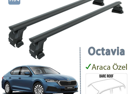 For Skoda Octavia Roof Rack System Aluminium Cross Bar Black 2021- Up