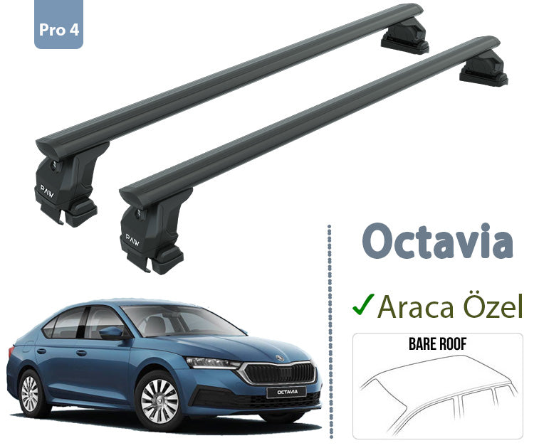 For Skoda Octavia Roof Rack System Aluminium Cross Bar Black 2021- Up