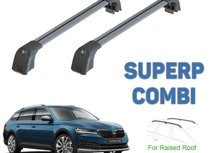 Skoda Superb Combi Roof Rack Bars For Vehicles With Raised Rails Black Color