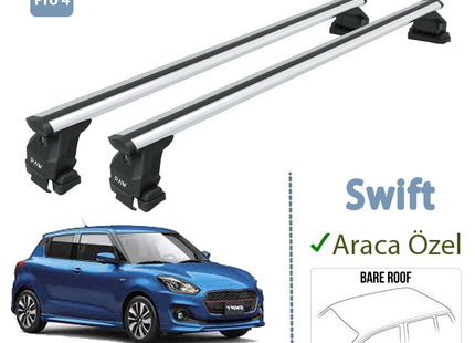 For Suzuki Swift 2017-Up Roof Rack System Carrier Cross Bars Aluminum Lockable High Quality of Metal Bracket Silver