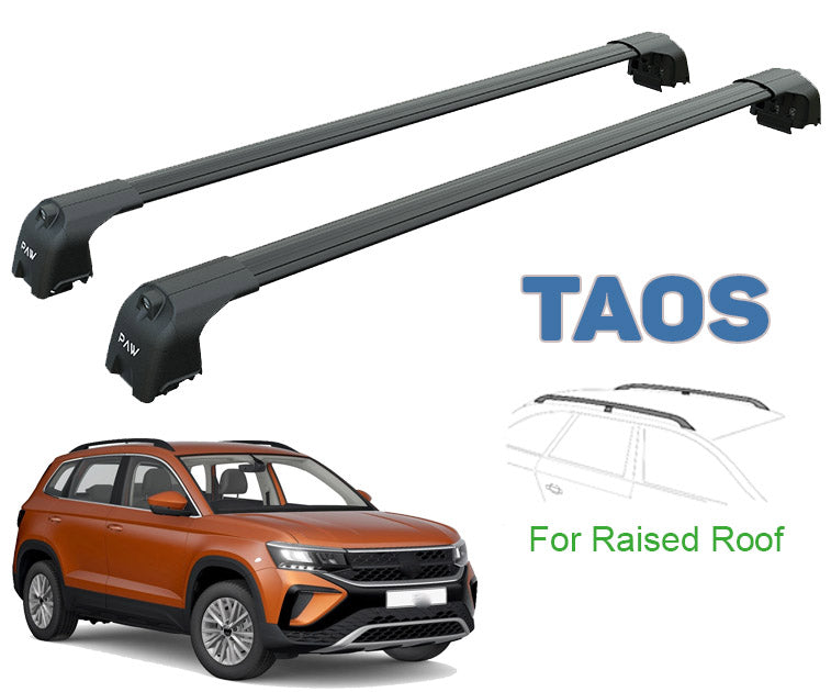 For Volkswagen Taos 2022-Up Roof Rack System Carrier Cross Bars Aluminum Lockable High Quality of Metal Bracket Black