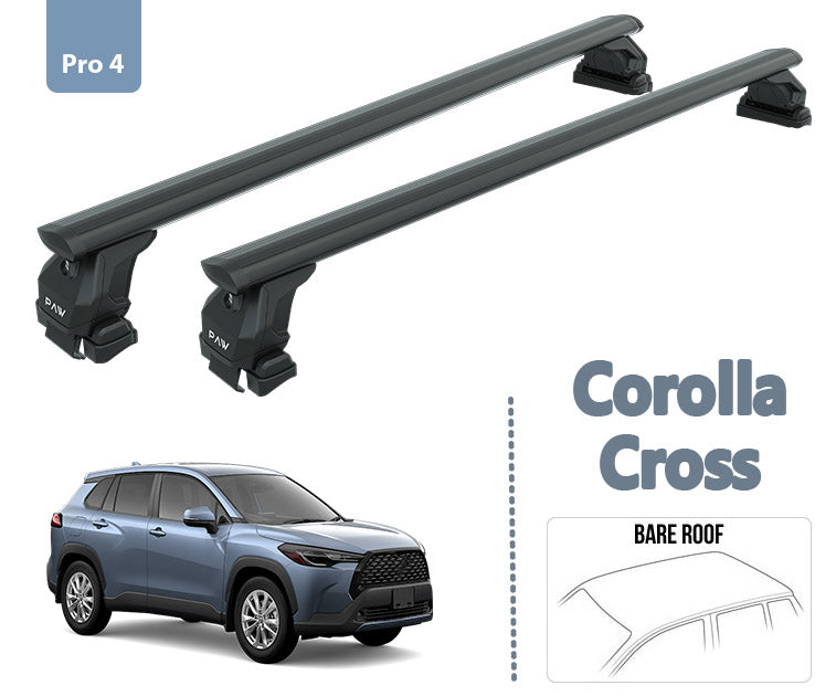 For Toyota Corolla Cross Roof Rack System Carrier Cross Bars Aluminum Lockable High Quality of Metal Bracket Black - 0