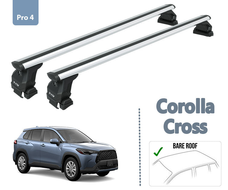 For Toyota Corolla Cross Roof Rack System Carrier Cross Bars Aluminum Lockable High Quality of Metal Bracket Silver - 0