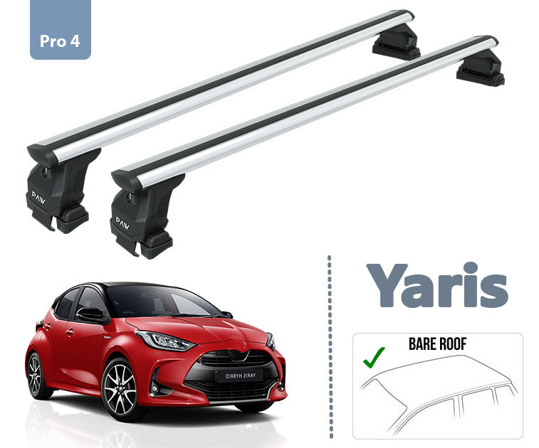 Products For Toyota Yaris 2020- Up Roof Rack System Carrier Cross Bars Aluminum Lockable High Quality of Metal Bracket Silver